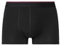 Boxers noirs avec une bande de taille rouge foncé.