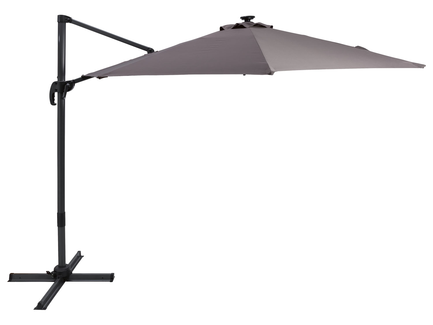 LIVARNO home Parasol déporté avec éclairage LED, Ø 300 cm