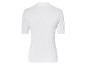 Haut blanc côtelé à manches courtes, style polo.