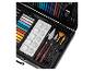 Kit d'art Crelado avec crayons de couleur, pastels, pinceaux, spatules et palette.