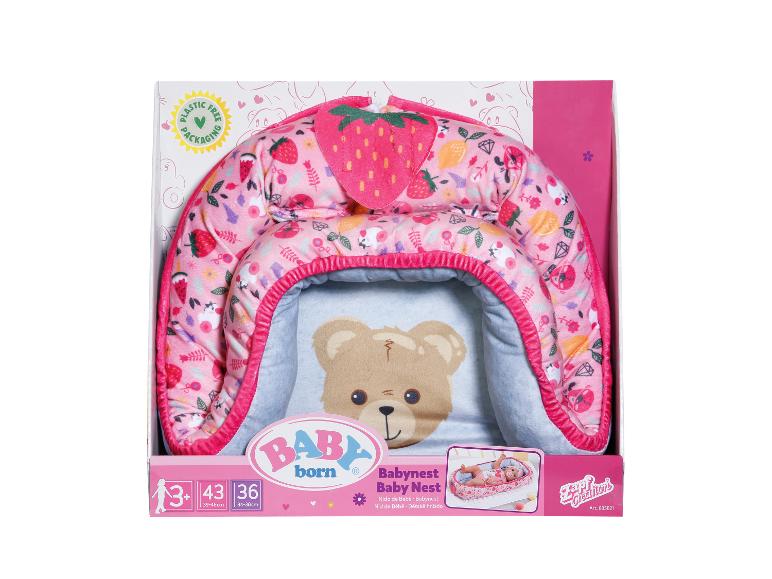 BABY born Babynest Baby Nest avec motif fraise, adapté aux poupées de 34-46cm