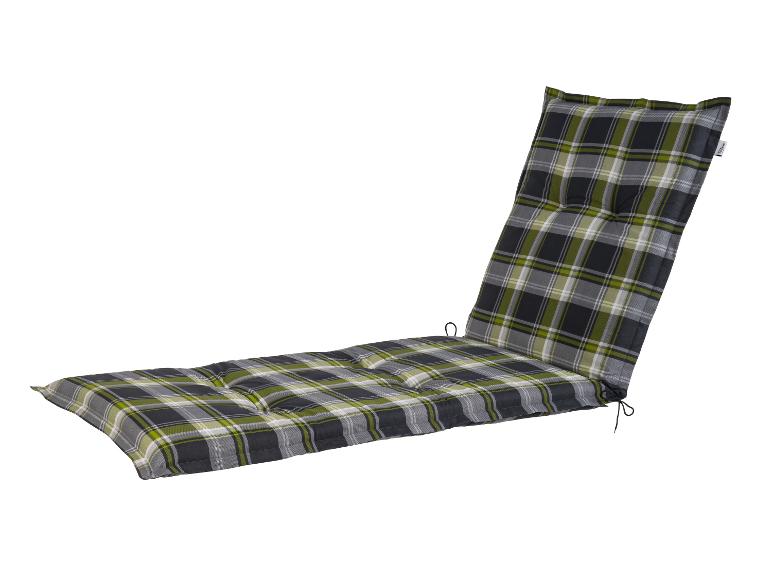 Coussin de chaise longue à motif écossais vert, gris et noir