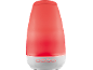 Diffuseur d'huiles essentielles rouge avec boutons de contrôle pour la lumière, la minuterie et la brume.