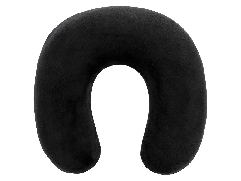 Oreiller de voyage noir en forme de U