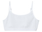 Un soutien-gorge de sport blanc basique avec des bretelles fines.