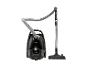 Aspirateur traîneau noir avec tuyau et tube d'aspiration métallique, avec filtre HEPA.