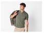 Polo vert olive et veste bomber : vêtements pour homme.