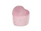 Pouf en velours rose en forme de cœur