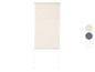 Un store plissé beige avec un cordon.