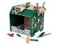 Boîte à outils en bois Parkside avec marteau, tournevis et autres outils.