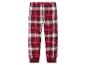 Pantalon de pyjama à carreaux rouges.