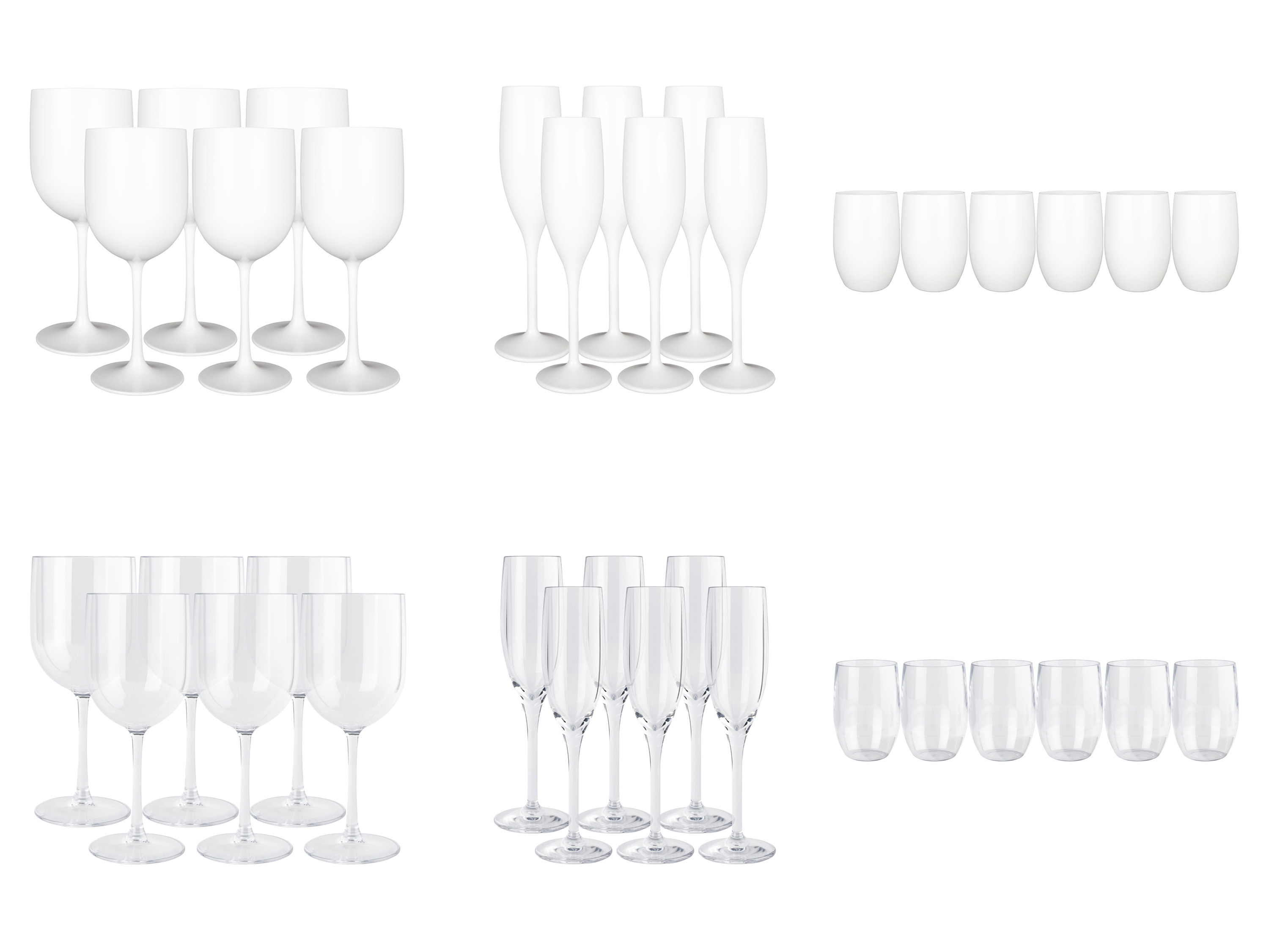 ERNESTO® Lot de 6 verres à vin, à champagne ou à eau