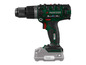 Une perceuse-visseuse sans fil Parkside X20V Team verte avec un porte-embout intégré.
