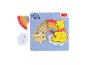 Puzzle en bois Winnie l'ourson avec arc-en-ciel, nuage et logo Trefl.
