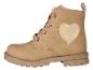 Bottes beiges à lacets avec un détail en forme de cœur