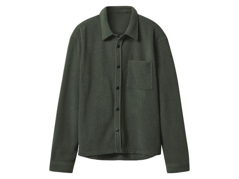 Veste polaire vert foncé avec boutons et poche poitrine