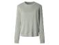 Sweat-shirt uni vert clair à manches longues et col rond.