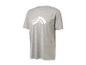 Un t-shirt gris avec un logo blanc.