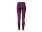 Legging de sport violet taille haute sur fond blanc.
