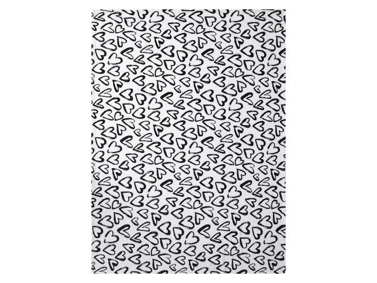 Torchons de cuisine blanc avec motif de cœurs noirs