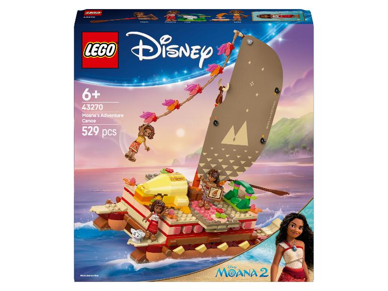 Ensemble LEGO Disney Le canoë d'aventure de Moana avec 529 pièces.