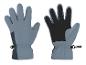 Une paire de gants gris avec paumes noires et poignets ajustables.