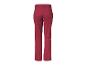 Pantalon d'extérieur rouge pour femme avec genouillères et un petit logo blanc sur la jambe droite.