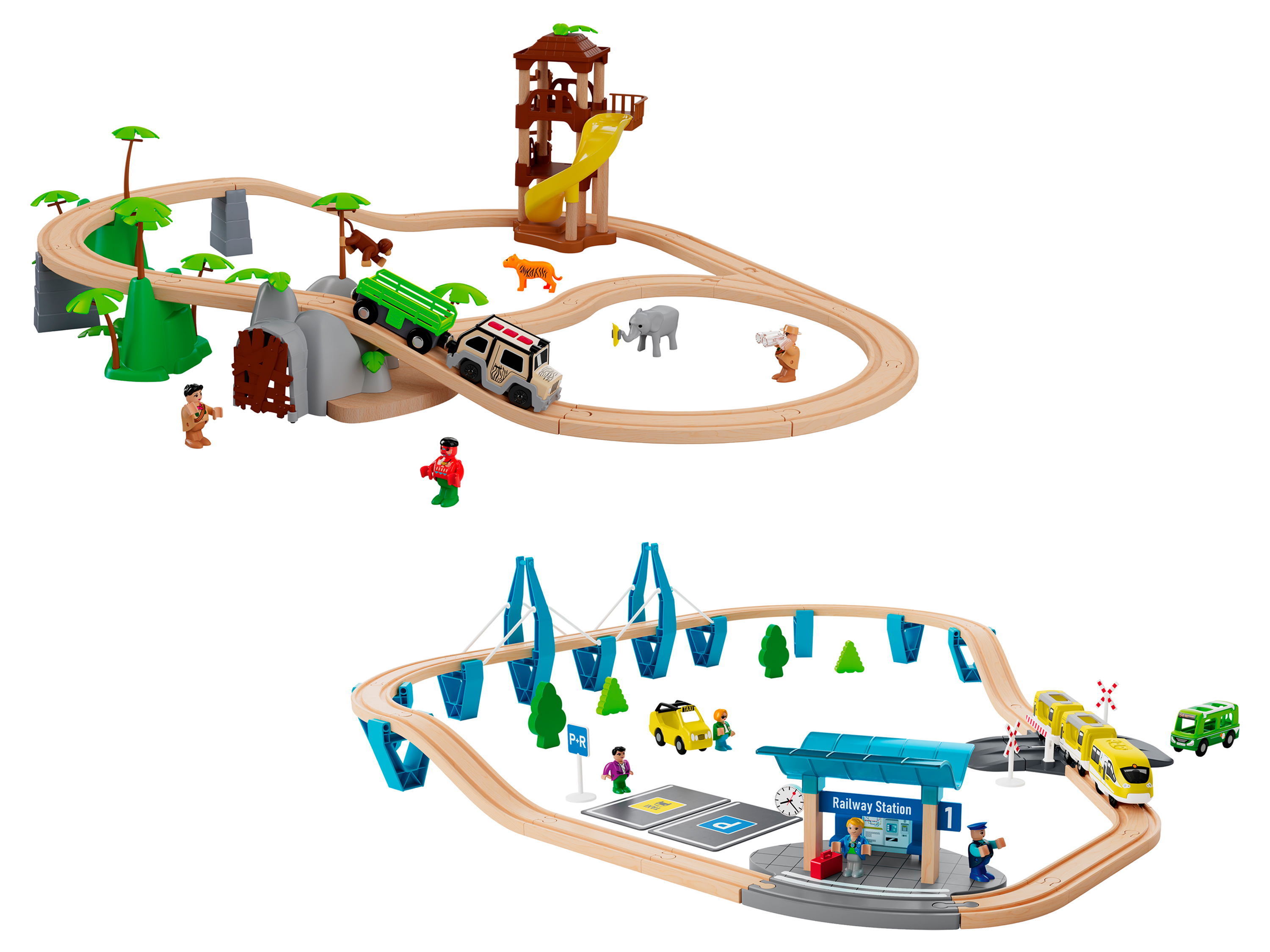 Playtive Set de chemin de fer en bois