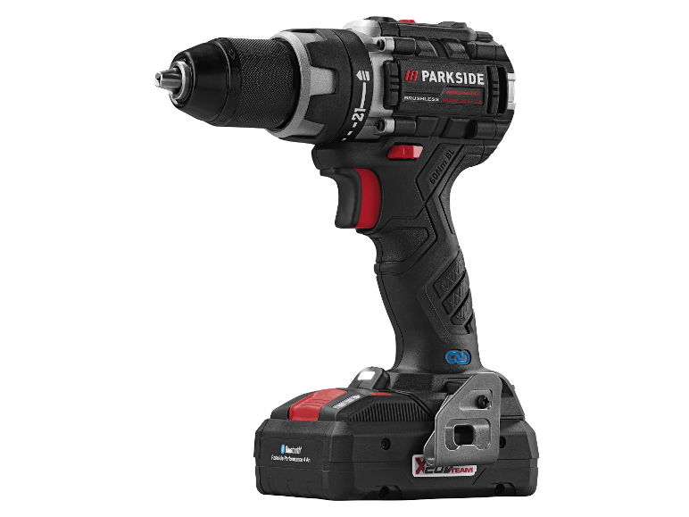 Perceuse-visseuse sans fil Parkside Performance 20V avec batterie 4Ah.