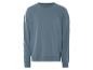 Un sweat-shirt bleu avec un petit logo de vélo.