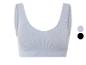 Un soutien-gorge de sport bleu clair sans couture.