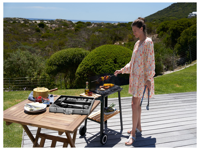 Aller en mode plein écran : GRILLMEISTER Chariot-grill GGW 84 B1, avec étagère en bois - Image 5