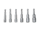Six embouts de tournevis de différentes tailles.