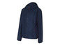 Une veste coupe-vent bleu marine avec capuche et panneaux en mesh