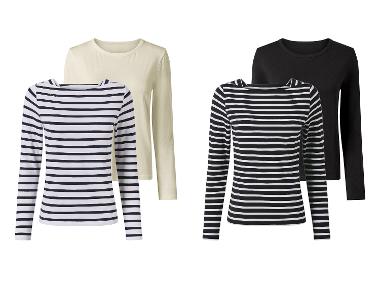 esmara® Lot de 2 t-shirts manches longues femme