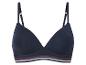 Soutien-gorge triangle en coton, détail rayures.
