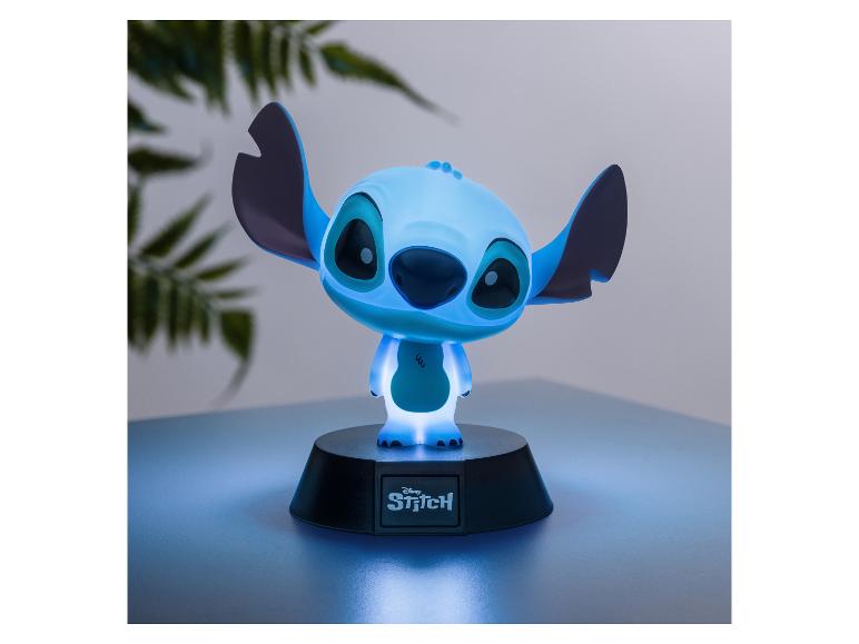 Figurine lumineuse Stitch de Disney sur un socle noir.