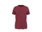 T-shirt de sport bordeaux à manches courtes avec un petit logo sur la poitrine.