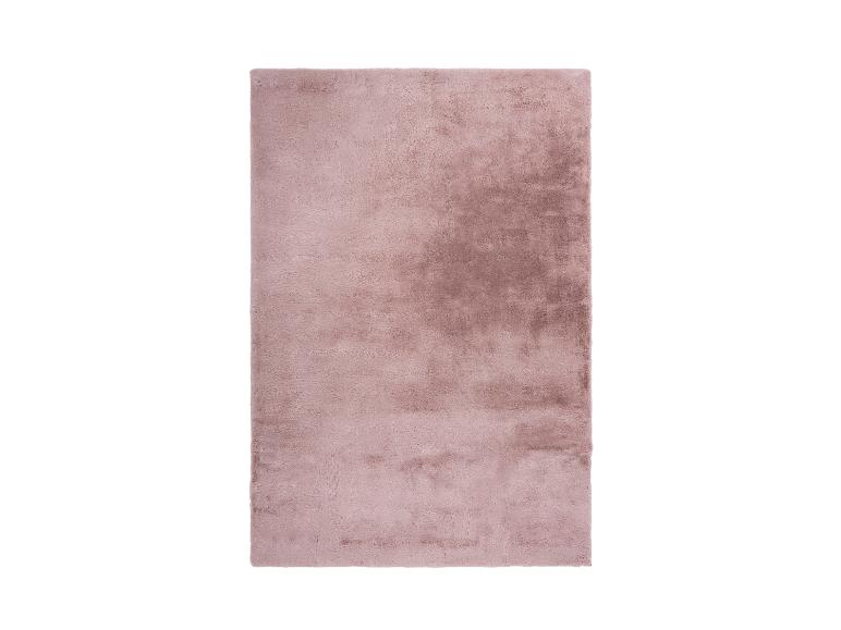 Tapis rectangulaire rose pâle à poils longs