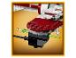 Instructions LEGO avec une pièce rouge et blanche, avec des flèches indiquant le mouvement.