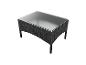 Table basse en rotin noir avec plateau en verre