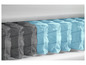 Ressorts ensachés noirs et bleu clair pour un matelas.