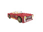 Une voiture Hot Wheels rouge avec un design de dragon.