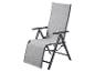 Chaise de jardin pliable gris clair avec accoudoirs