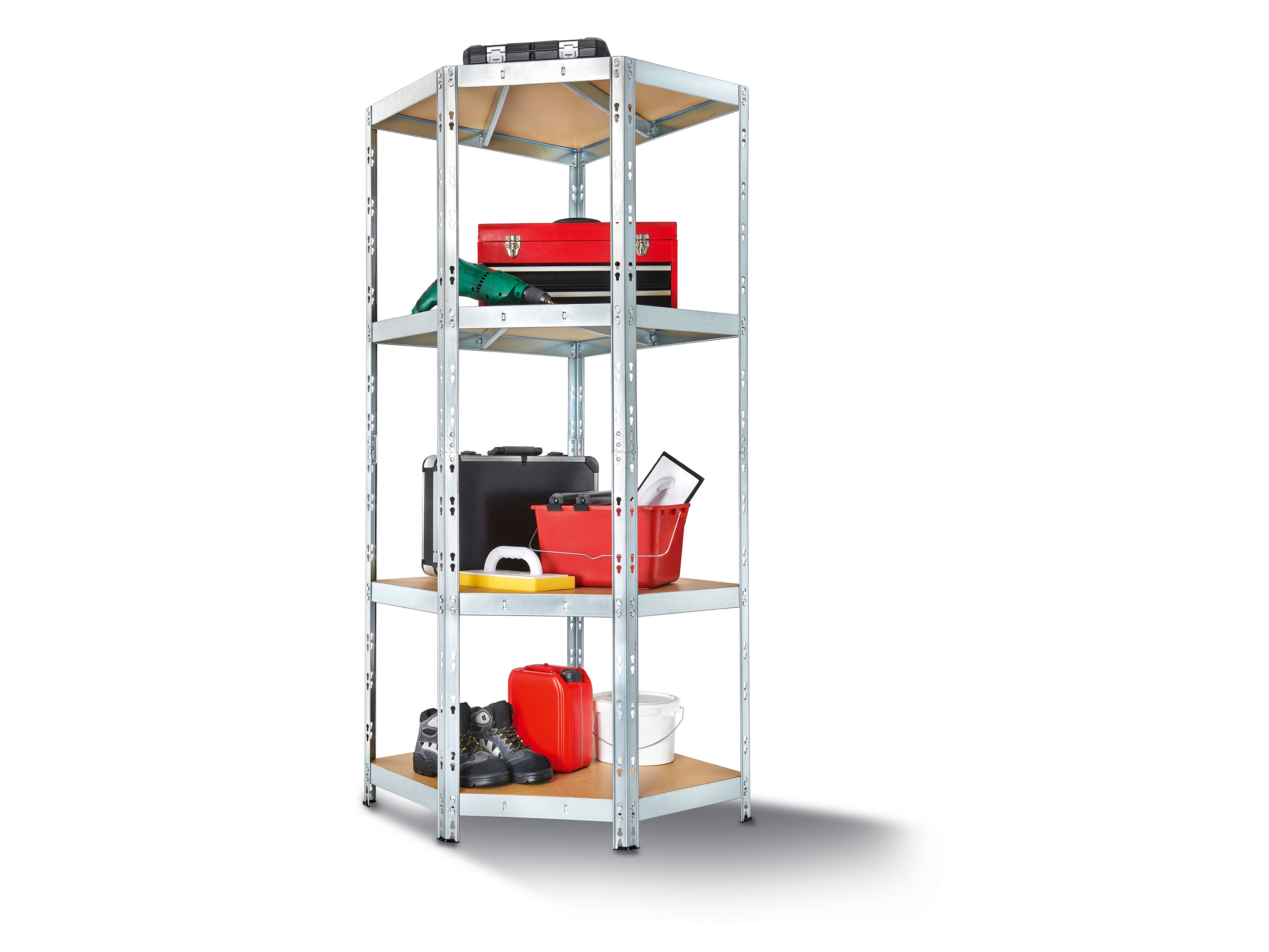 PARKSIDE® Rayonnage d'angle, 4 étagères, 70 x 70 x 180 x 40 cm