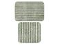 Ensemble de deux tapis de bain à rayures vertes et blanches