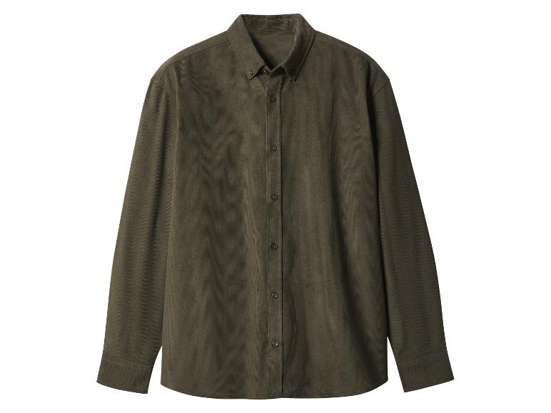 Chemise vert foncé à manches longues et boutonnée