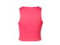 Vue arrière d'un débardeur rose uni.