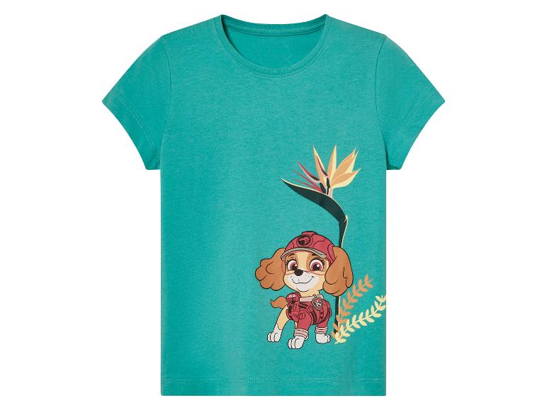 T-shirt turquoise fille, Paw Patrol, motif floral.