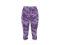 Legging de sport capri violet avec motif abstrait et cordon de serrage.